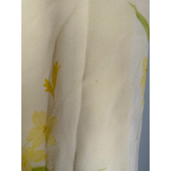 Donna Ricco 4 Petite Yellow Floral mini Dress 4P y2k fairy whimsi romantic silk - Picture 5 of 9